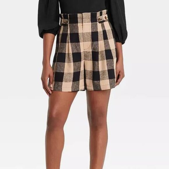 WHO WHAT WEAR Women's Button Detail Paperbag Shorts Size 6 - Picture 1 of 6